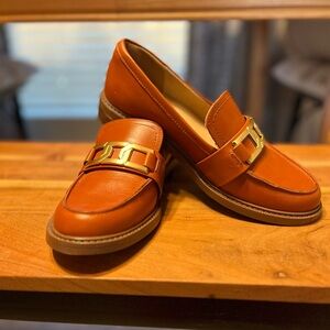 Rockport Women’s Brown Leather Chain Loafers Size 7 Trutech Comfort